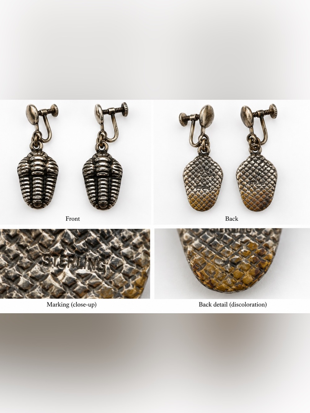 Sterling Silver Reptile Charm Clip-On Earring